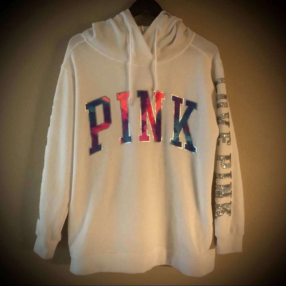 Pink Victoria Secret * Womens Hoodies * Size: M * Color: White